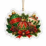 Christmas Ornament Trio Acrylic Hanging Wall Decor – Holly - MintiHome
