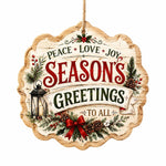 Christmas Peace Love Joy Wood Hanging Sign – Lantern Calligraphy - MintiHome