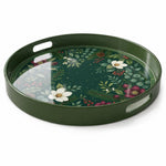 Christmas Poinsettia Green Plastic Serving Tray - Festive Accent - MintiHome