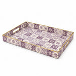 Daily Decorative Plastic Serving Tray – Plum Lilac Floral Tile - MintiHome