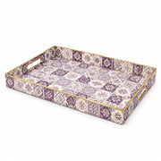 Daily Decorative Plastic Serving Tray – Plum Lilac Floral Tile - MintiHome