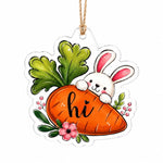 Easter Carrot Bunny Hi Acrylic Hanging Wall Decor – Cute Spring Plaque - MintiHome