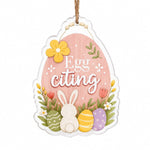 Easter Egg-citing Bunny Acrylic Hanging Wall Decor – Spring Sign - MintiHome