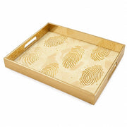 Fingerprint Art Glass Serving Tray – Gold Topographic - MintiHome
