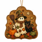 Friendly Ghost Cat MDF Wood Hanging Wall Decor – Pumpkin - MintiHome