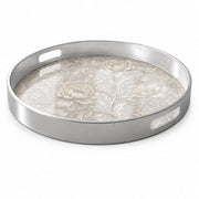 Grey Silver Gold Damask Baroque Wedding Plastic Serving Tray - MintiHome