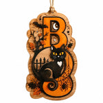 Halloween B Black Cat MDF Hanging Sign – Spider Web Moon Art - MintiHome