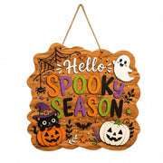 Halloween Hello Spooky Season MDF Hanging Sign – Cute Decor - MintiHome