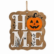 Halloween HOME Pumpkin Wall Decor – Rustic Wood Sign - MintiHome