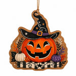 Halloween Jack O Lantern Pumpkin MDF Hanging Sign – Witch Hat - MintiHome
