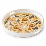 Halloween Pumpkin Plastic Serving Tray – Ghost & Black Cat - MintiHome