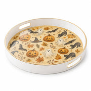 Halloween Pumpkin Plastic Serving Tray – Ghost & Black Cat - MintiHome