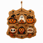 Halloween Pumpkin Squad Wall Decor – Rustic Wood Characters Sign - MintiHome
