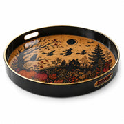Halloween Silhouette Plastic Serving Tray – Bats Haunted House - MintiHome