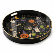 Halloween Witch and Skull Serving Tray – Spooky Icon Design - MintiHome