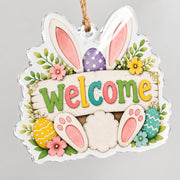 HAPPY EASTER Bunny Truck Acrylic Hanging Wall Decor – Spring Lettering - MintiHome