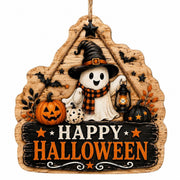 Happy Halloween Lantern MDF Wood Hanging Wall Decor – Pumpkins - MintiHome