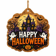 Happy Halloween Mansion MDF Wood Hanging Wall Decor – Ghost - MintiHome