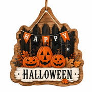 Happy Halloween Pumpkin MDF Hanging Wall Decor – Spider Web - MintiHome