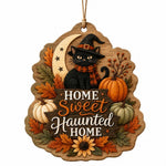 Home Sweet Haunted Home MDF Hanging Wall Decor – Black Cat - MintiHome