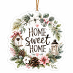 HOME Sweet HOME Acrylic Hanging Wall Decor Botanical Wreath Sign - MintiHome