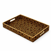 Honey Brown Leopard Print Plastic Serving Tray – Gold Border - MintiHome