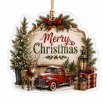 Merry Christmas Truck Acrylic Hanging Wall Decor – Deer - MintiHome
