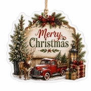 Merry Christmas Truck Acrylic Hanging Wall Decor – Deer - MintiHome