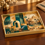 UAE Gold Bell Glass Serving Tray – Festive Bows - MintiHome