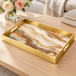 Daily Decorative Glass Serving Tray – Blush Agate Swirl - MintiHome