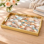 Daily Decorative Glass Serving Tray – Radiant Shell Splash - MintiHome