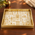 National Days Floral Glass Tray – Camel Procession Art - MintiHome