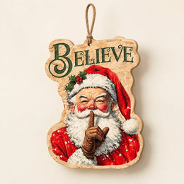 Christmas MDF Wood Hanging Wall Decor – Santa And Reindeer - MintiHome