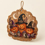 Three Witches Pumpkins MDF Wood Hanging Wall Decor – Mushrooms - MintiHome