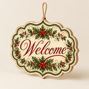 Christmas Family of Three Snowmen Welcome Wooden Wall Sign - MintiHome