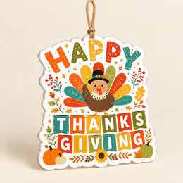 Thanksgiving LOVE MDF Wood Hanging Wall Decor – Pumpkin Letters - MintiHome