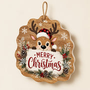 Welcome Snowmen MDF Wood Hanging Wall Decor – Pine - MintiHome