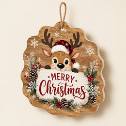 Welcome Snowmen MDF Wood Hanging Wall Decor – Pine - MintiHome