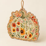 Thanksgiving Pumpkin MDF Hanging Wall Decor – Autumn Floral - MintiHome