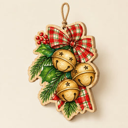 Christmas MDF Wood Hanging Wall Decor – Snowflake Stockings - MintiHome