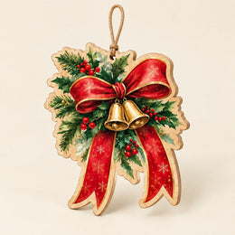 Christmas MDF Wood Hanging Wall Decor – Snowflake Christmas Stocking - MintiHome