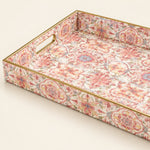 Daily Decorative Plastic Serving Tray – Blush Coral Damask Tile - MintiHome