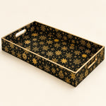 Black Gold Christmas Plastic Tray – Snowflake Ornament - MintiHome