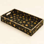 Black Gold Christmas Plastic Tray – Snowflake Ornament - MintiHome
