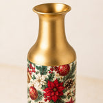 Christmas Gold Bell Metal Flower Vase – Poinsettia Berry - MintiHome