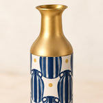 Sage Stripe Metal Flower Vase – Rust Orange Ribbon Stripe - MintiHome