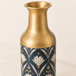 Gold Lattice Metal Flower Vase – Cream Diamond Lattice Folk Bloom - MintiHome