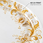 Black Filigree Wedding Decorative Plastic Plate – Gold Sunburst - MintiHome