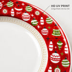 Green Poinsettia Christmas Charger Plate – Gold Ornaments - MintiHome