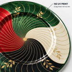 Islamic Moon Phases Decorative Plastic Plate – Green Gold - MintiHome